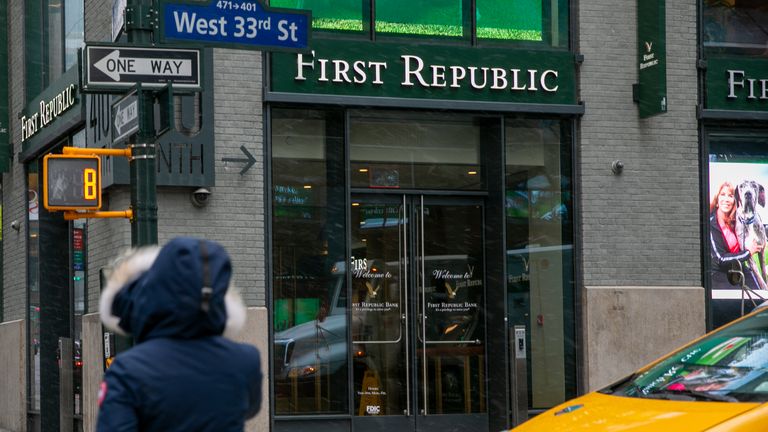 A First Republic Bank in New York City. Pic: AP
