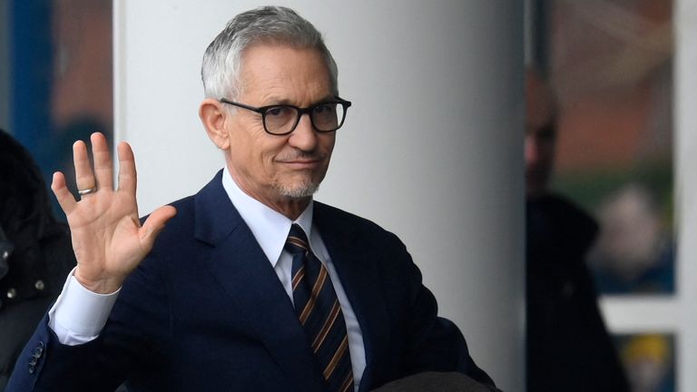 Gary Lineker at Leicester City&#39;s King Power stadium on Saturday