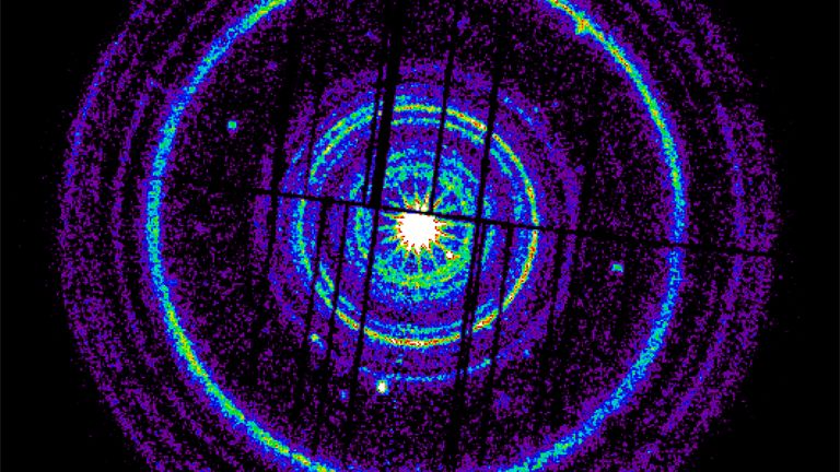 Scientists recorded 20 dust rings, 19 of which are shown here. Pic: European Space Agency