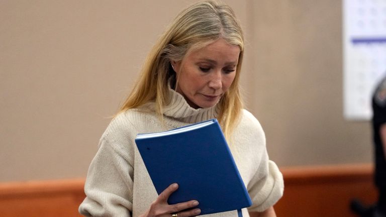 Gwyneth Paltrow in court. Pic: AP