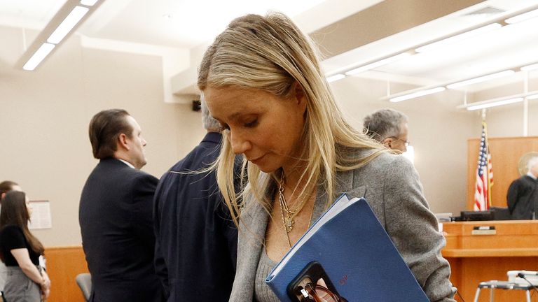 Gwyneth Paltrow in court in Utah. Pic: AP