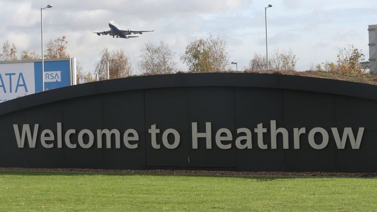  A plane taking off from Heathrow Airport