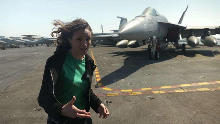 Sky&#39;s Asia correspondent Helen-Ann Smith has been given rare access to the USS Nimitz. amid ongoing tensions with Chin