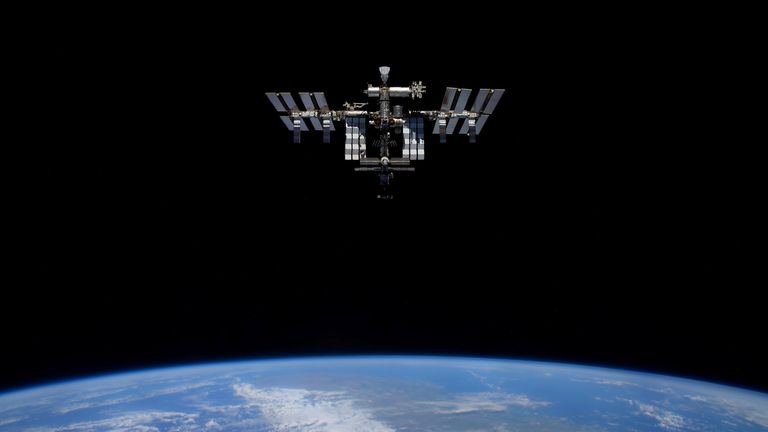 The International Space Station (ISS) photographed by Expedition 66 crew member Pyotr Dubrov from the Soyuz MS-19 spacecraft, in this image released April 20, 2022. Pic: Pyotr Dubrov/Roscosmos