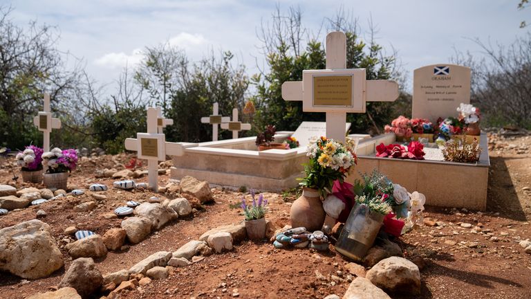The grave of Janice Hunter at the cemetery in Tremithousa, Cyprus