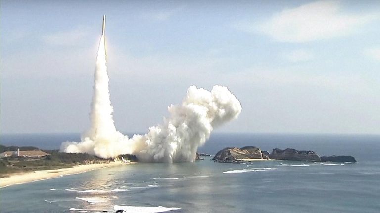 Japan&#39;s space agency, JAXA, has intentionally destroyed a rocket moments after launch. A command was sent to destroy the rocket after it failed in the second stage as there was no hope for it to complete its mission.