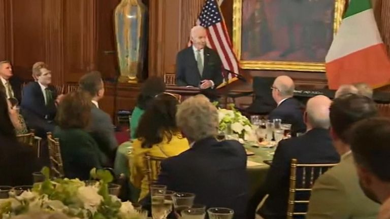 Joe Biden jokes about his Irish heritage