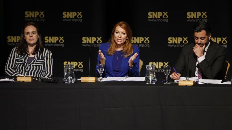 SNP leadership candidates Kate Forbes, Ash Regan and Humza Yousaf