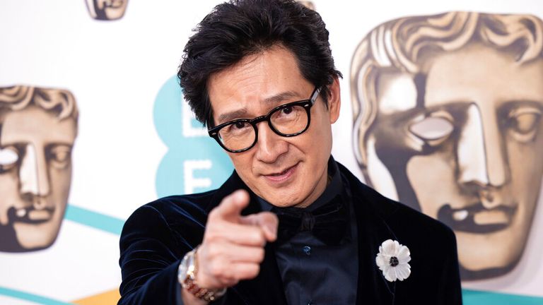 Everything Everywhere All At Once star Ke Huy Quan at the 2023 BAFTAs. Pic: Photo by Vianney Le Caer/Invision/AP