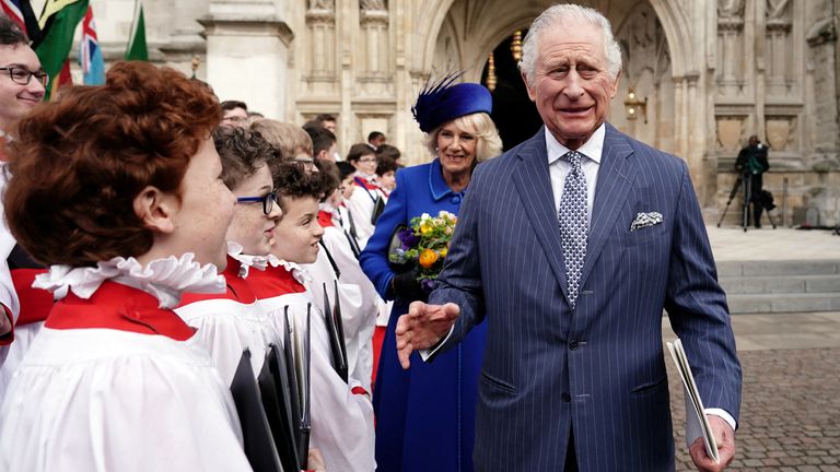 The King and Queen Consort met members of the choir