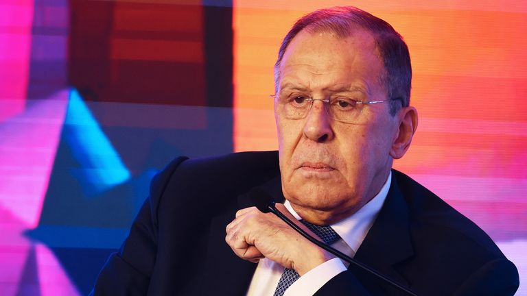 Russian diplomat Lavrov provokes laughter with claim his country is victim in Ukraine war