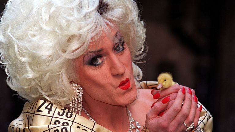 TV personality Lily Savage during a photocall to launch a TV advert campaign for a new bingo game. The commercial, scheduled to run during peak time viewing on ITV, Channel 5 and Cable and Satellite stations, will premiere on Easter Monday.
