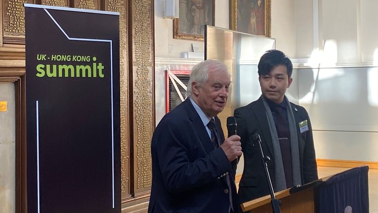 Lord Patten and HK student protest leader Finn Lau