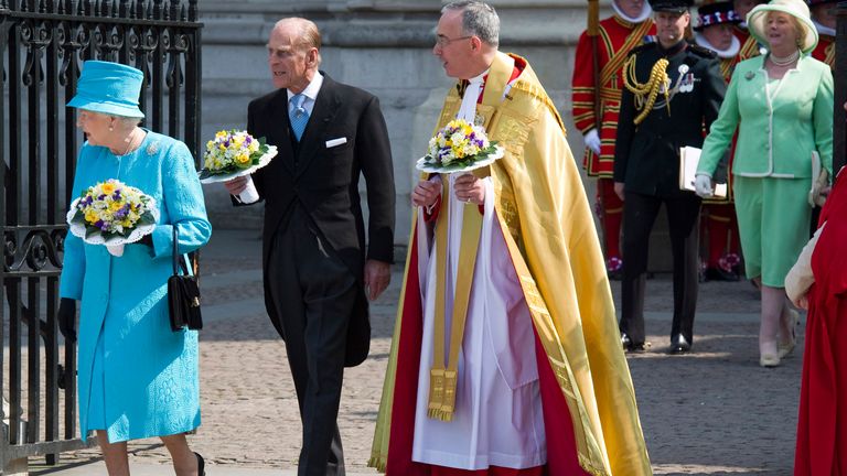 Queen Elizabeth II, celebrating her 85th birthday, and Prince Philip attend the traditional Royal Maundy Service in 2018