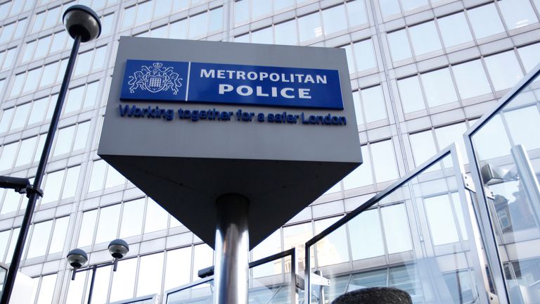 A general view of New Scotland Yard, the headquarters of the London Metropolitan Police. Pic: AP 