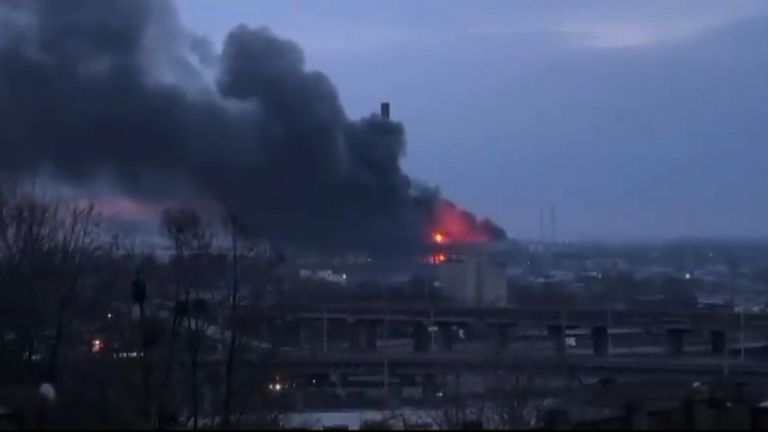 A power plant in southern kyiv has been hit by Russian missiles.