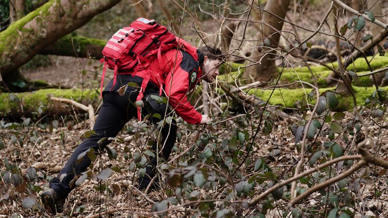 Constance Marten
Police officers and officers from London Search and Rescue (LONSAR) in woodland at Wild Park Local Nature Reserve, near Moulsecoomb, Brighton, where the urgent search operation continues to find the missing baby of Constance Marten and Mark Gordon. The pair were arrested on suspicion of gross negligence manslaughter on Tuesday after being stopped in Brighton on Monday following several weeks of avoiding the police, but the baby was not with them. Picture date: Wednesday March 1,