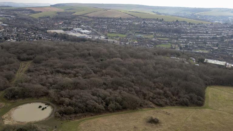 General view of Wild Park Local Nature Reserve in Brighton, West Sussex, where an urgent search operation is underway to find the missing baby of Constance Marten and Mark Gordon. The pair were arrested on suspicion of gross negligence manslaughter on Tuesday after being stopped in Brighton on Monday following several weeks of avoiding the police, but the baby was not with them. Picture date: Wednesday March 1, 2023.