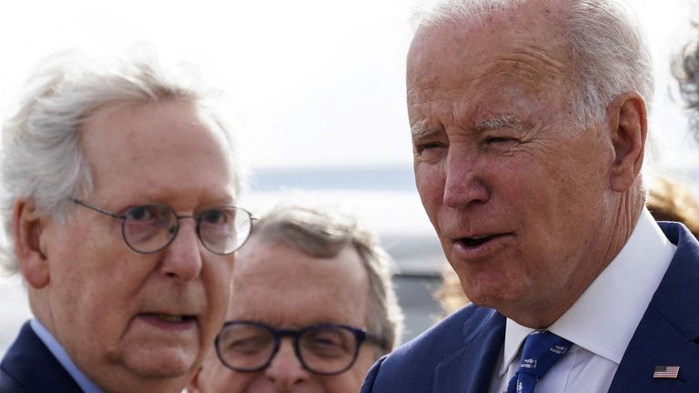 Mitch McConnell and President Joe Biden in January