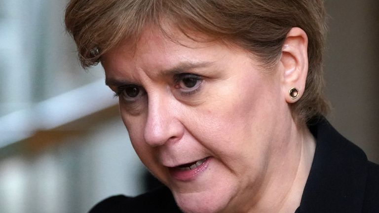 First Minister Nicola Sturgeon waits on a lift after leaving the chamber ahead of the final vote on the Scottish Budget for 2023-24, at the Scottish Parliament in Edinburgh. Picture date: Tuesday February 21, 2023.