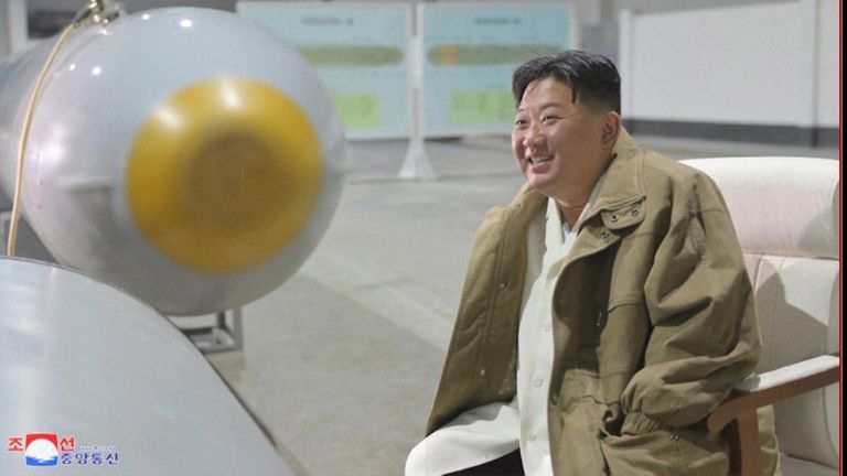 Kim Jong Un inside a weapons testing facility