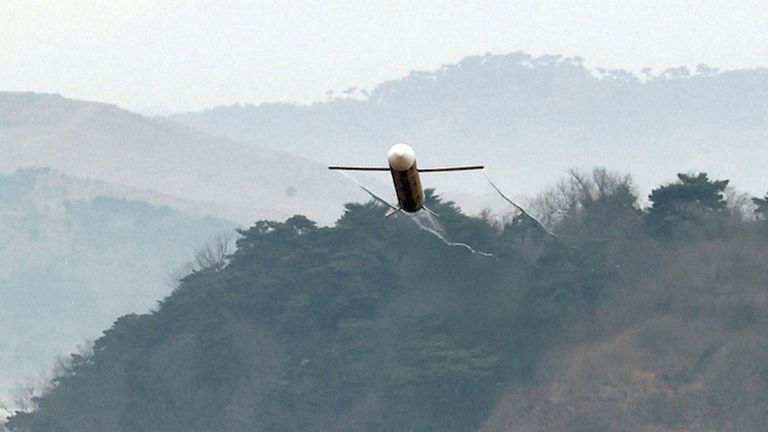 North Korean military drone in flight