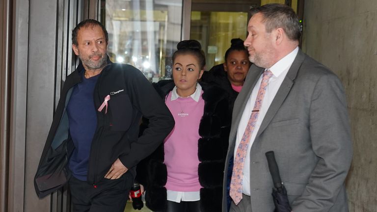 John Francis Pratt (left), the father of nine-year-old Olivia Pratt-Korbel, leaving Manchester Crown Court after Thomas Cashman was found guilty of murdering her at her family home in Dovecot, Liverpool