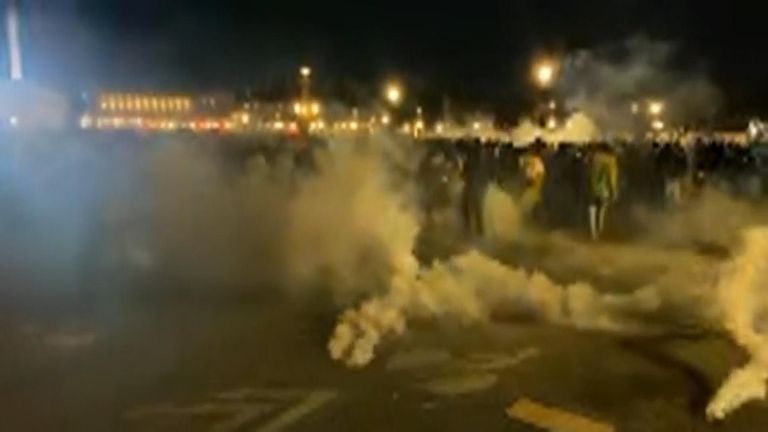 Police use tear gas as protester gather in Paris