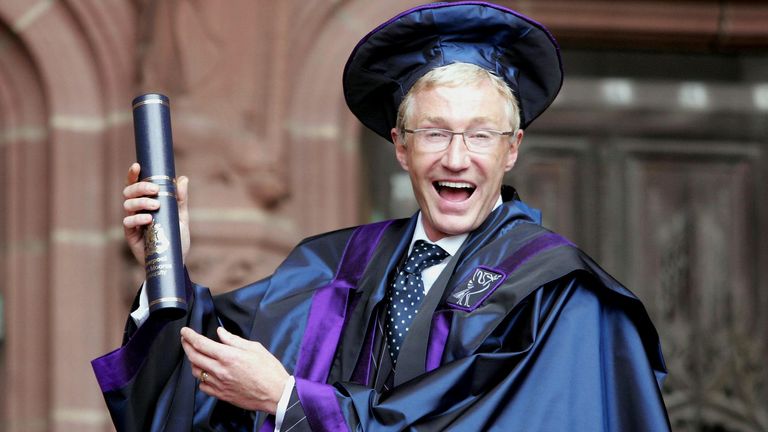 Entertainer Paul O&#39;Grady after receiving an honorary fellowship from Liverpool John Moores University for services to entertainment.
