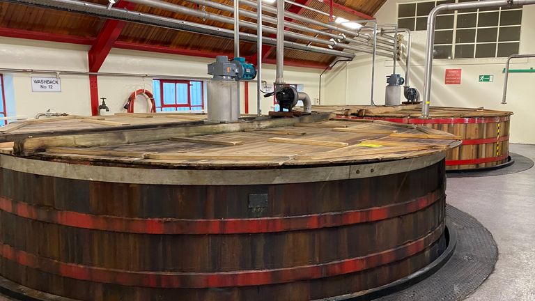 The multi-national drinks company Beam Suntory gave Sky News a tour of their Ardmore Distillery on the edge of Speyside.