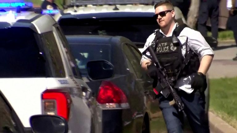 A police officer at the scene