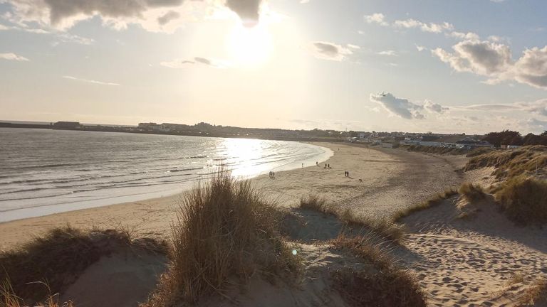 The view over Sandy Bay, Porthcawl in South Wales.