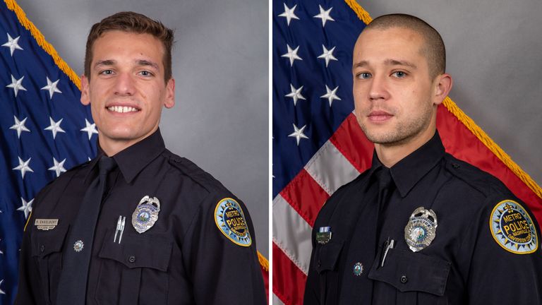 (LR) Officers Rex Engelbert and Michael Collazo