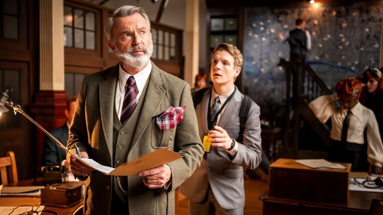 Sam Neill and Patrick Gibson. Pic: Sky