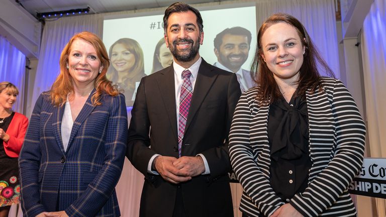 Default…

Add to lightbox
Scottish National Party leadership election
(left to right) SNP leadership candidates Ash Regan, Humza Yousaf and Kate Forbes taking part in the SNP leadership debate in Inverness. Picture date: Friday March 17, 2023.
