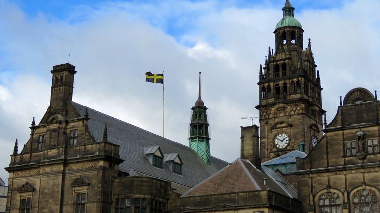Sheffield City Council accidentally flew the Saltire instead of the flag of St David on 1 March 2023. Pic: The Steel City Snapper