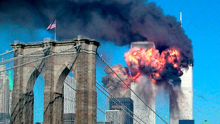 The World Trade Center shortly after the attack