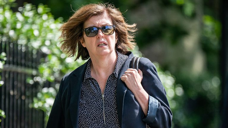 Sue Gray, who reported on Downing Street parties in Whitehall during the coronavirus lockdown, walking in Westminster, London. Picture date: Monday June 13, 2022.