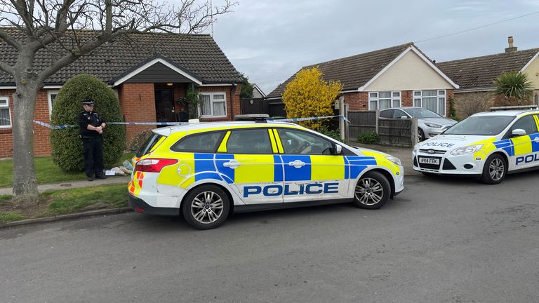 Police outside the home of Joy Middleditch