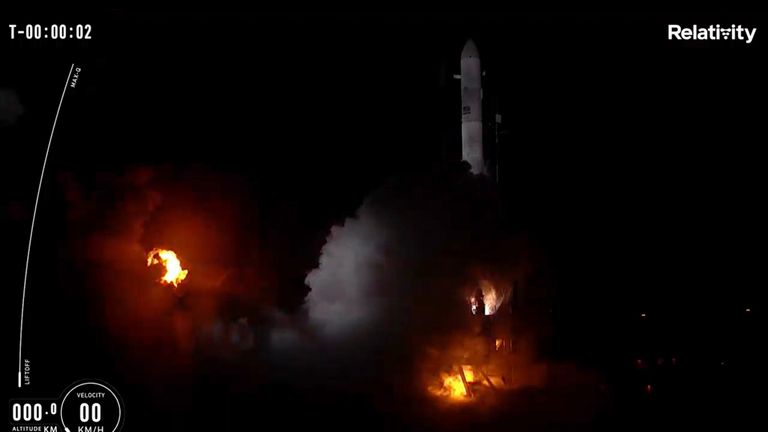 Terran 1 lis filmed launching from Cape Canaveral, Florida