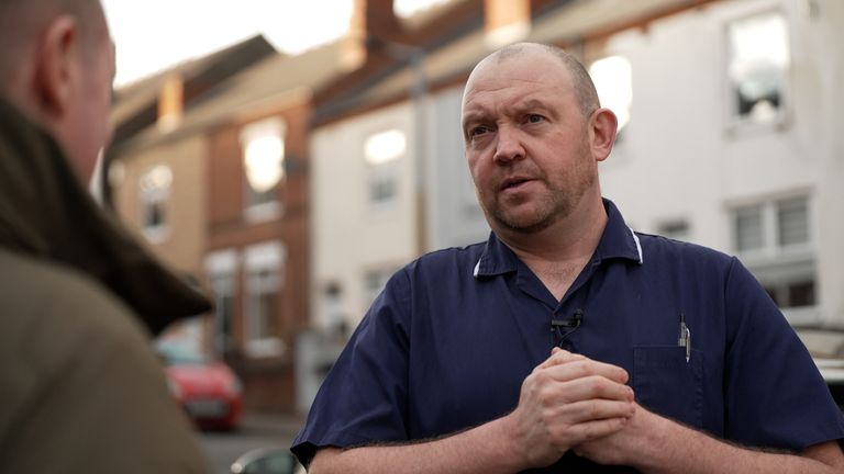 Health visitor Gareth Hatton speaking to Sky News&#39; Tom Parmenter 