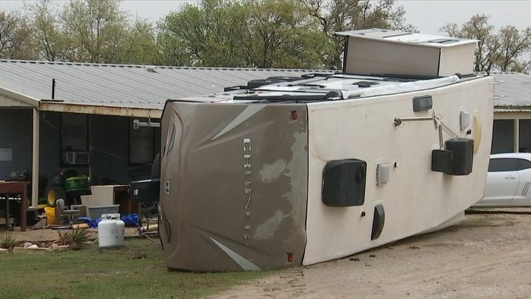 A tornado touched down on Friday in Texas. Grab from NBC News