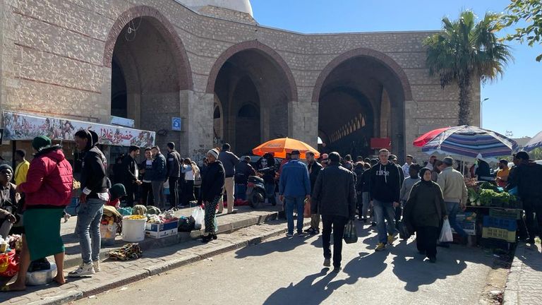 Sfax&#39;s ancient market has become a meeting point for migrants trying to figure out their next move 