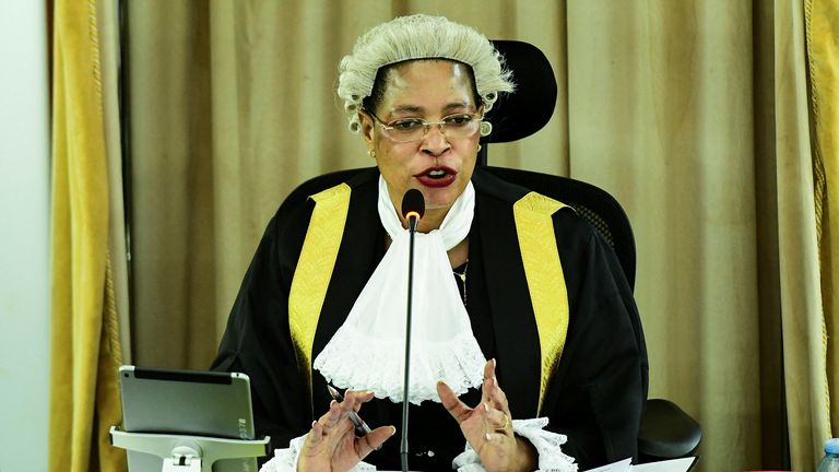 Uganda&#39;s Speaker Anita Annet Among leads the session during the debate of the Anti-Homosexuality bill