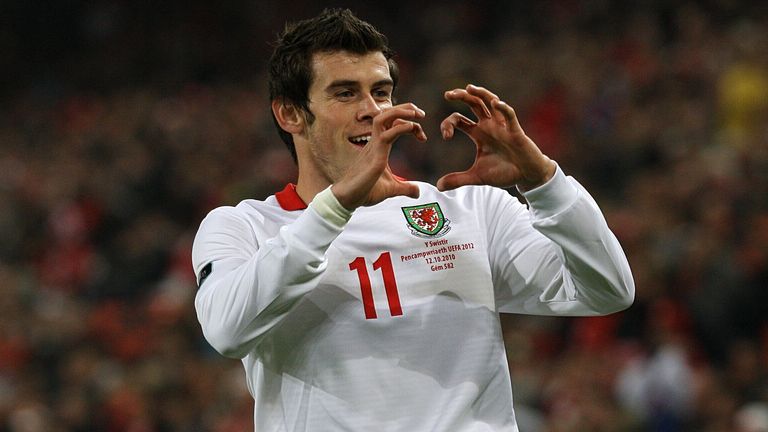Gareth Bale in the Welsh jersey against Switzerland in 2010. Pic: PA