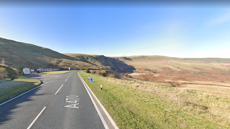 The A470 between Storey Arms and Brecon. Pic: Google