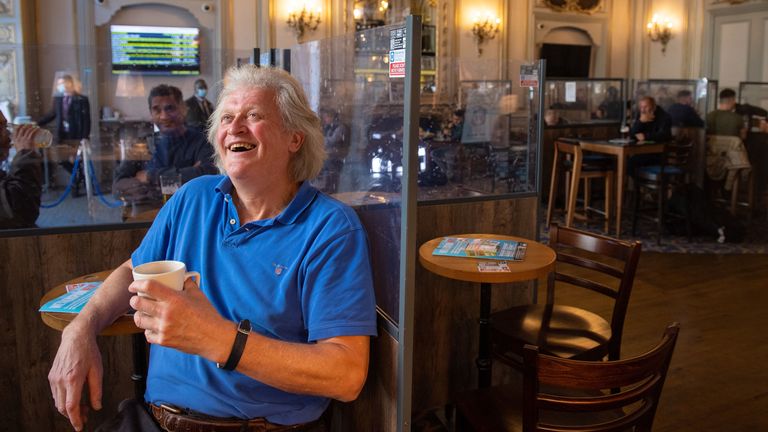 Founder and Chairman of JD Wetherspoon, Tim Martin, following a press conference in the Hamilton Hall pub, in central London, pictured October 2020