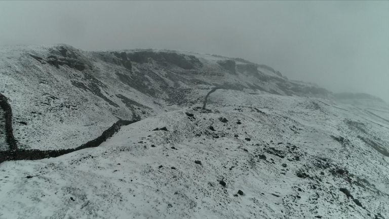 Drone captures amazing shots of snowy Yorkshire Dales