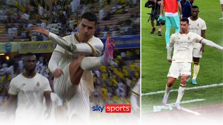 Cristiano Ronaldo kicks bottles after Al Nassr defeat