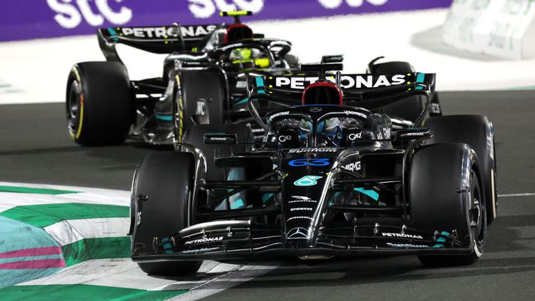 George Russell finished ahead of Lewis Hamilton at the Saudi Arabian GP